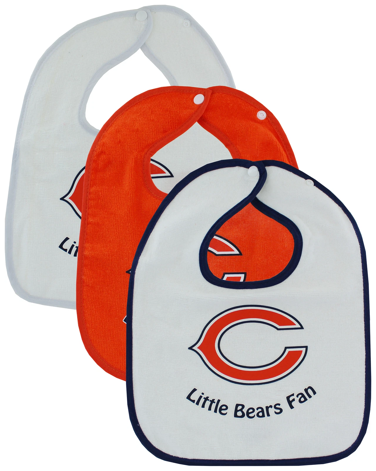 Chicago Bears 3 Pack Snap Bib Set