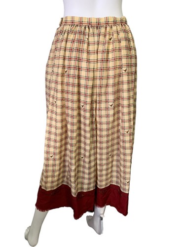 VTG 1980s Ralph Lauren Pheasant Plaid Skirt Equestrian Wool Size 10 Pocket Maxi - Picture 12 of 13