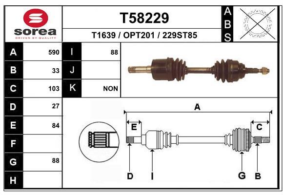 EAI Antriebswelle Vorne Links FüR Opel Astra G Cabriolet F67 F07_ F35_ F48_-image
