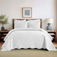 100% Cotton Christmas Tree Oversized Bedspread Coverlet Set Lightweight Quilt