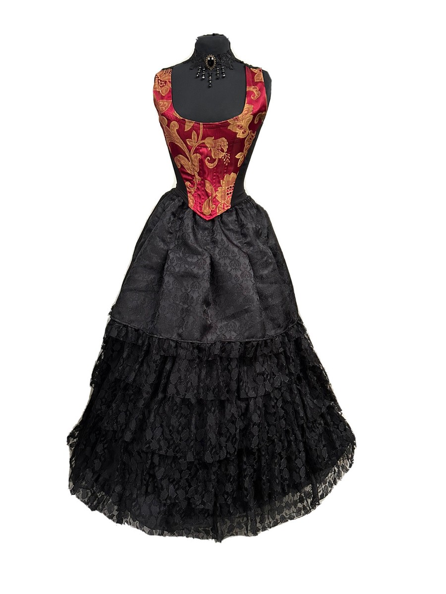 Gothic Steampunk Victorian Black/ Red/ Gold Outfit m | eBay Gothic Steampunk Victorian Black/ Red/ Gold Outfit m | eBay