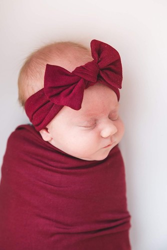 Copper Pearl Baby stretchy soft knitted headband bow Multiple colours. - Picture 72 of 73