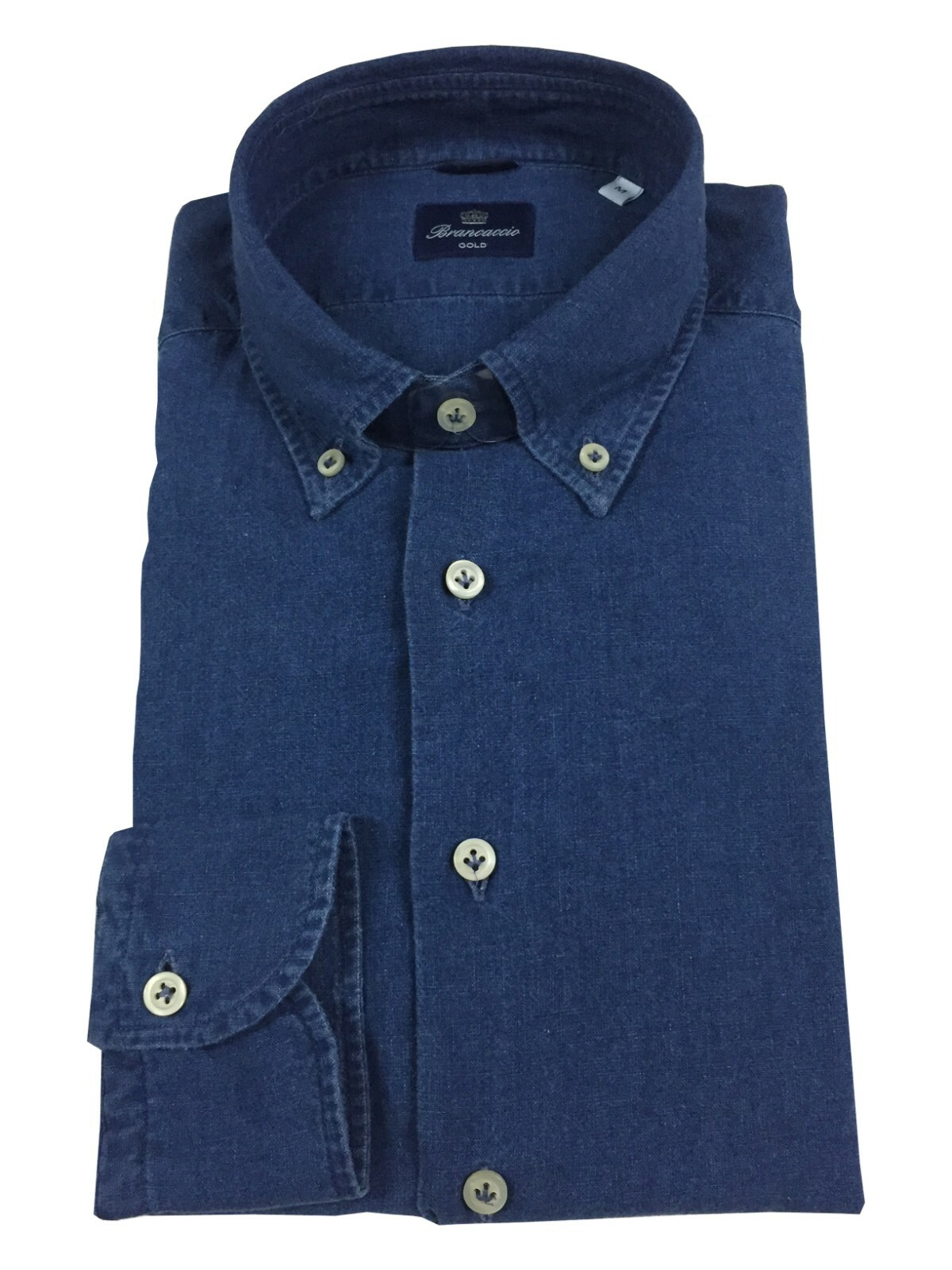 Джинсовая ткань BRANCACCIO camicia uomo GN00B2 GOLD NICOLA DBR1801
