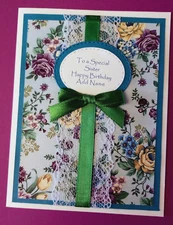 Birthday Card for Sister or Sister-In-Law Personalized Name and Verse Inside