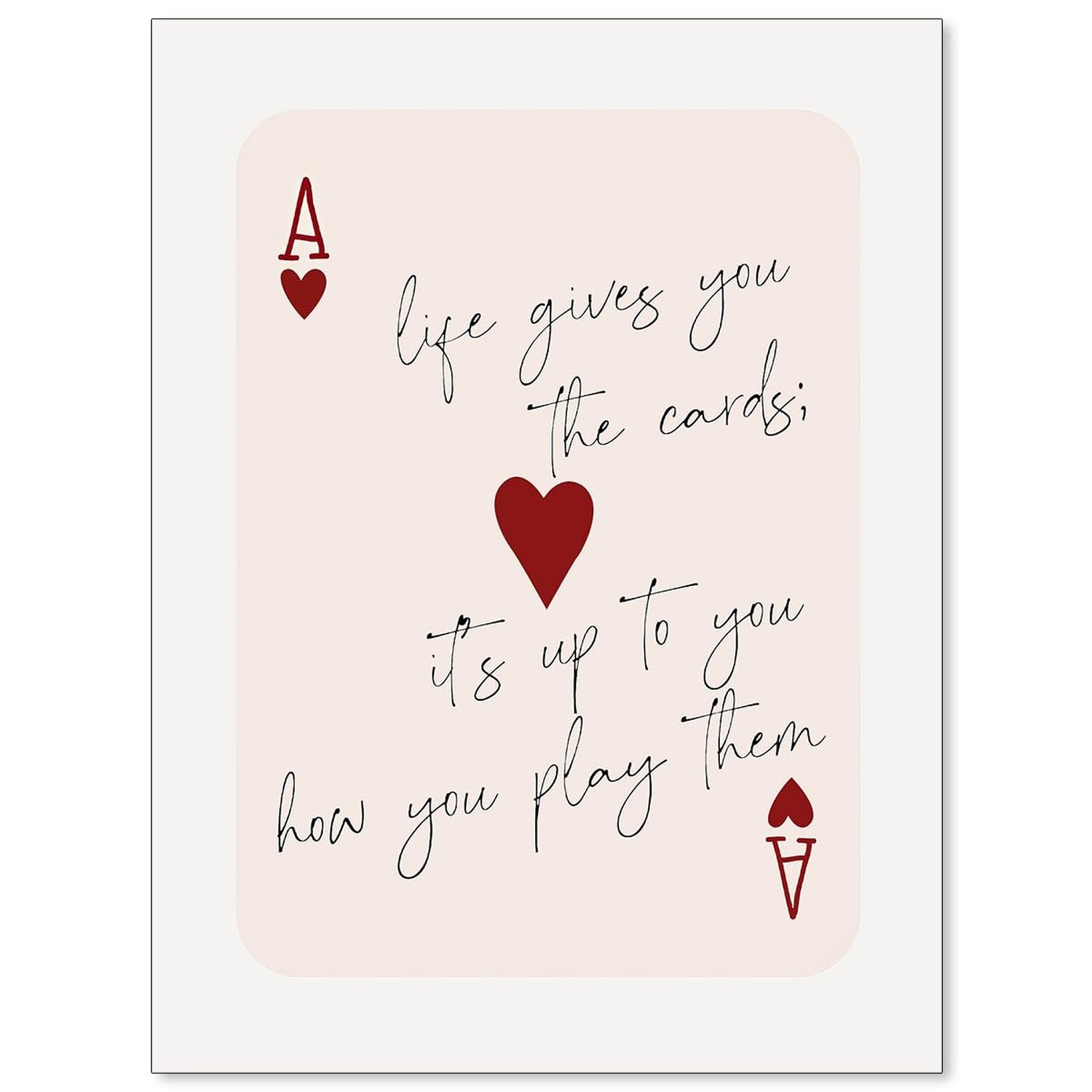 Poker wall art Lucky You Wall Art Red hearts Poker Posters Retro Trendy Prepp...