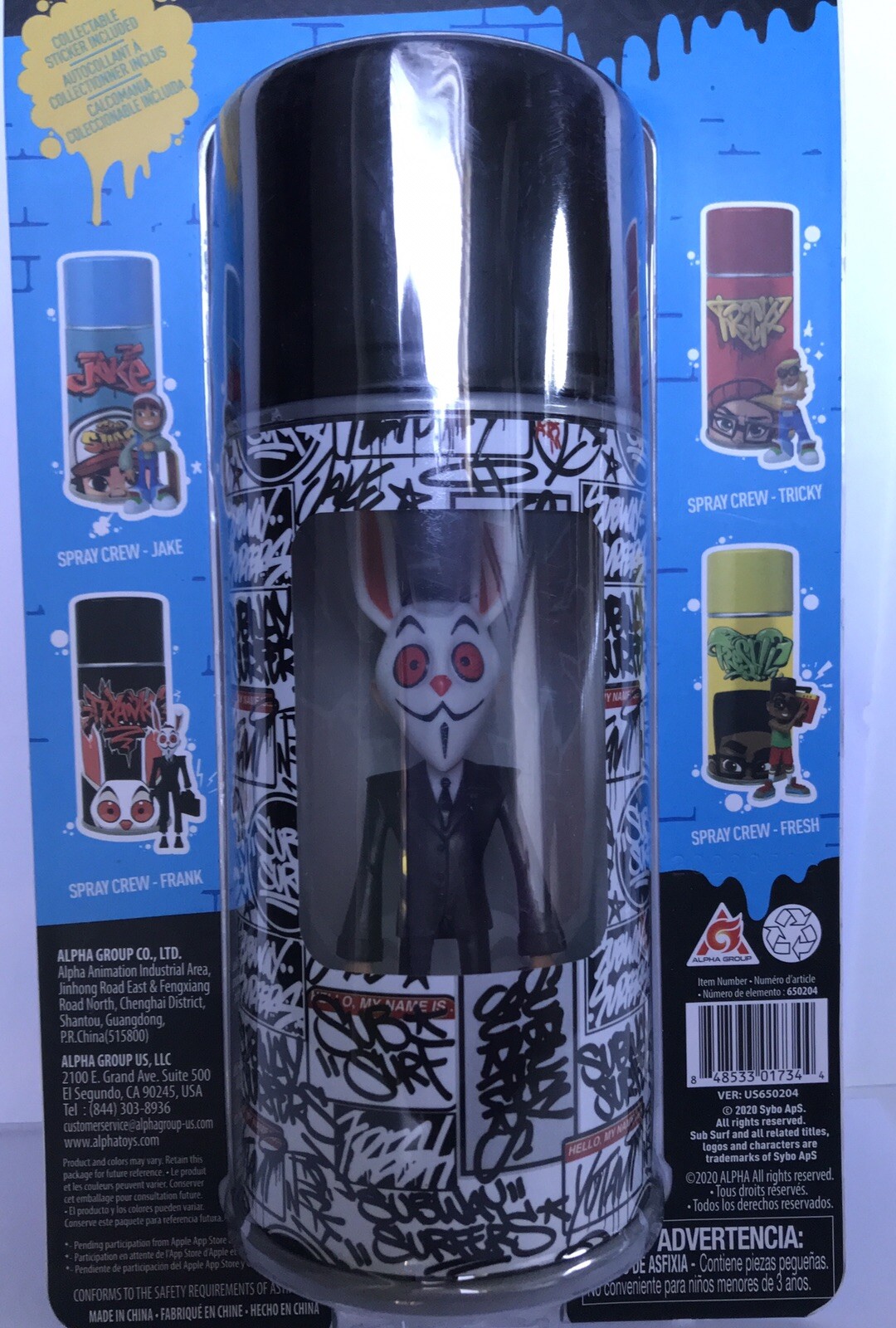 NEW Subway Surfers Spray Crew Frank Vinyl Figure 4in. With Reward Coin 2020