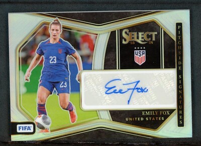 2023-24 EMILY FOX AUTO PANINI SELECT FIFA SILVER PITCHSIDE 