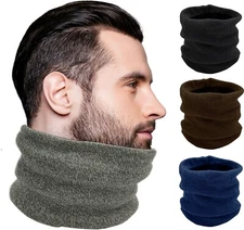 4 Pack Winter Thermal Neck Warmers, Fleece Lined Interior Gaiter Warm Scarf