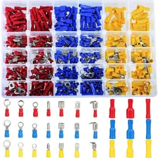 480Pcs Insulated Electrical Wire Splice Terminal Spade/Crimp/Ring Connectors Kit