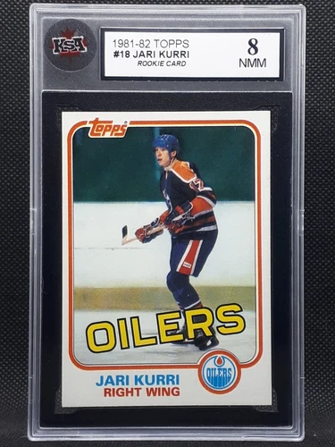 1981-82 Topps NHL Hockey #18 Jari Kurri Edmonton Oilers Rookie Card KSA 8 NMM