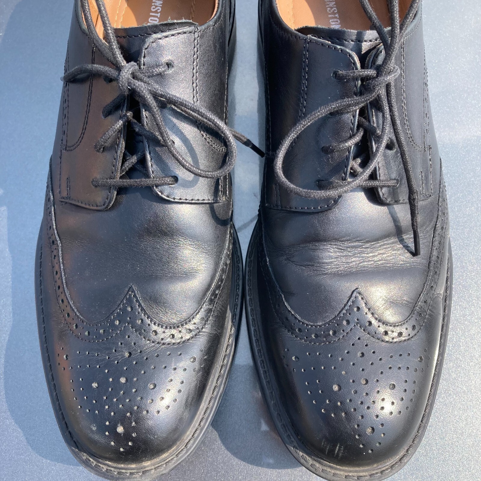 SAOLA Scarpe eleganti Oxford nere stringate da uomo Johnston & Murphy taglia 9 M in pelle 20 1865