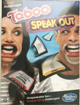 Taboo Speak Out Game Mashups tongue tying Family fun Party Hasbro 4-6 player 13+