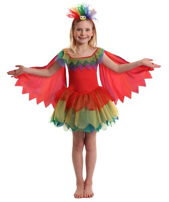 Mädchen Papagei Vogel Kostüm Kinderkostüm Welttag des Buches Halloween Tutu Outfit