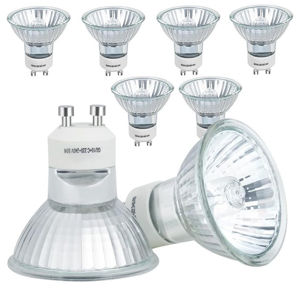 8Er GU10 Halogenlampe Lampe 50W 3000K Warmweiß Glasabdeckung 2-Polig Spot 230V-image