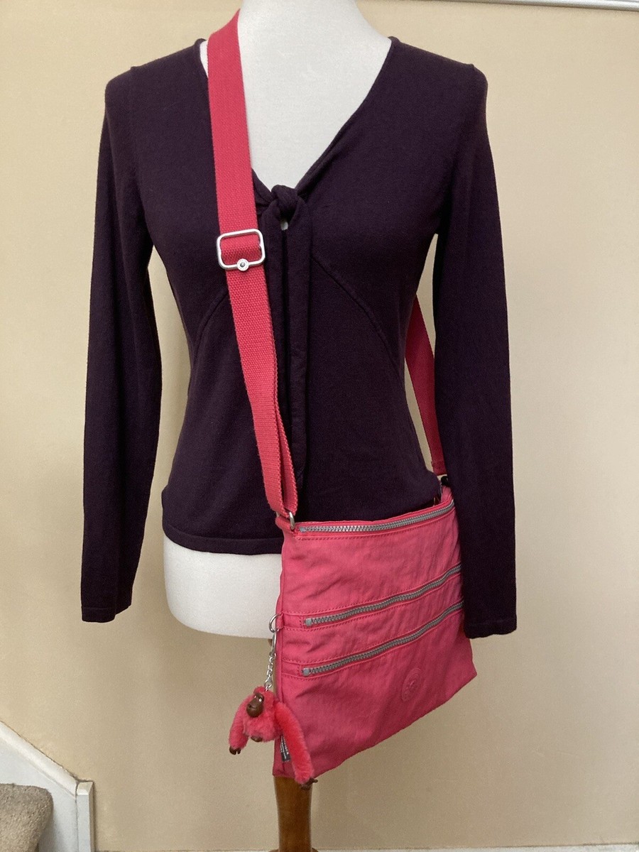 Kipling Keiko Crossbody Bag Fuchsia Pink With 4 Zippers Emmy