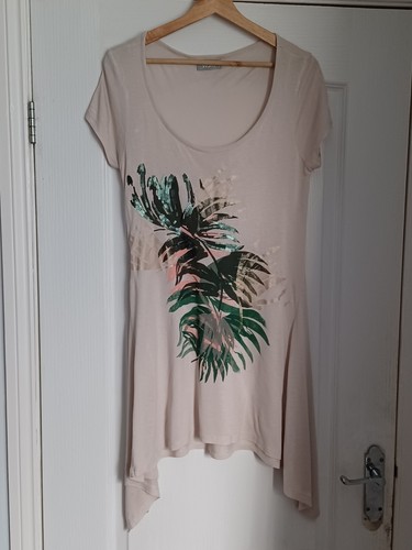 WALLIS Womens Short Sleeved Floral Longline Tunic Top Size S