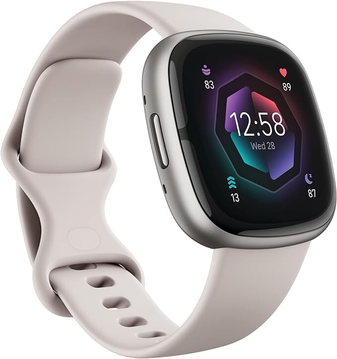 Fitbit Sense 2 Lunar White Advanced Health & Fitness Smartwatch-image