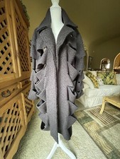Unique Quirky Designer Boho Eclectic Slash Trench/duster Lrg. New W/ Tags