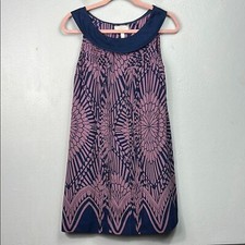 Anthropologie Moulinette Soeurs Silk Blue & Purple Print Sleeveless Mini Dress 2