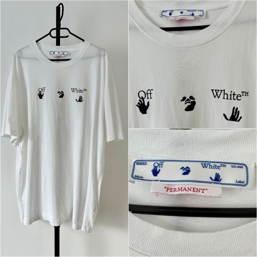 OFF-WHITE Hands Off White Oversize Rundhalsausschnitt T-Shirt Large
