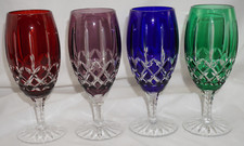 Ajka Arabella 4 Iced Tea Glasses, 7 3/4" Red-Blue-Green-Purple S30 
