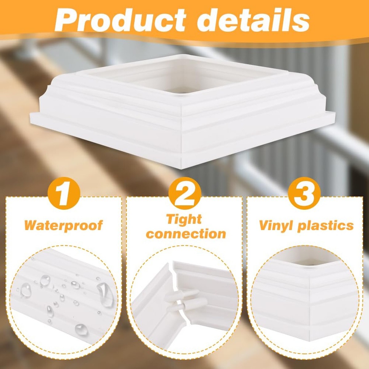 Post Base Cover 4x4Inch Vinyl Post Skirt-White Base Cover Trim For