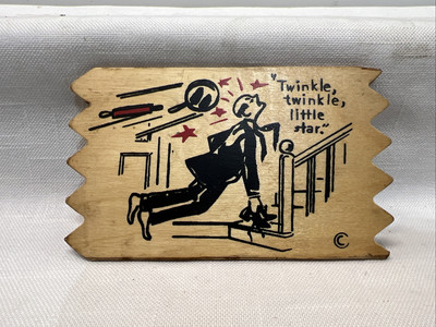 Vintage Novelty Wooden Postcard ''Twinkle, Twinkle, Little Star'' Jaffre Prod Corp
