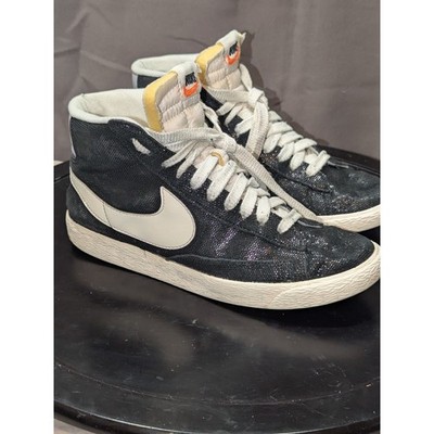 Nike Shoes Womens 8.5 Black Blazer Mid Sneaker 518171-009 Textured Shimmer