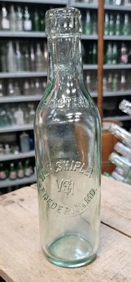 Vintage NICE Wm H. Shipley Tall Green Circle Slug Soda Beer Bottle Frederick Md.