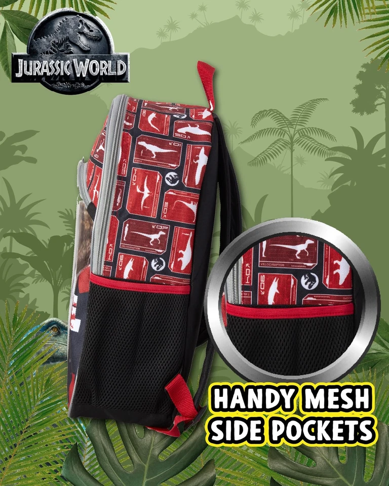 Jurassic Park Boys and Girls Backpack - 16" 3D Dinosaur Elementary School Bookba - Image 4 of 4
