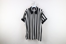 Camiseta polo vintage años 90 para hombre grande a rayas cebra árbitro uniforme ref EE. UU.