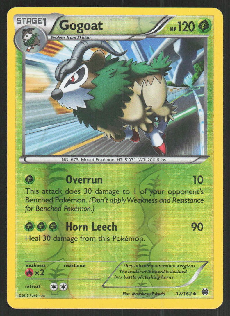 Gogoat 17/162 Uncommon BREAKthrough Pokemon Reverse Holo Lightly Played
