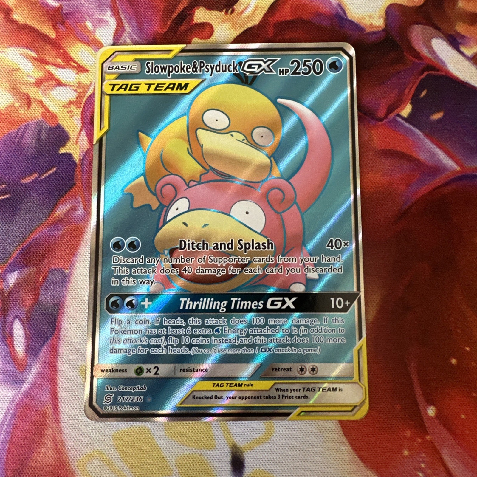 Slowpoke & Psyduck GX (Full Art) 217/236 Sm-Unified Minds Holo NM/NM+