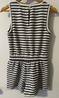 Evereve Lucie Gray & White Striped Sleeveless Romper with Drawstring Waist S — photo 3