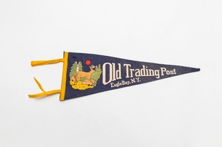 Vintage Old Trading Post Eagle Bay New York Souvenir Felt Pennant 15"