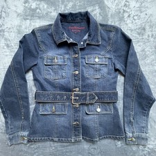Vintage Weathervane Jeanswear Denim Jacket Small Y2K Belted 90s Nipped In Waist