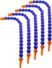 RLECS 5PCS Round Nozzle 1/4PT Flexible Oil Coolant Hose Machine Tool Plastic Coo