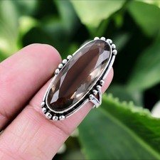 Smokey Quartz Ring 925 Sterling Silver Ring Handmade Gemstone Ring Women's Ring