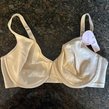 New Cacique Bra 40D Cotton Demi Underwire Nude Beige Comfy Everyday Support