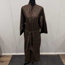 VTG Oscar de la Renta Loungewear Men's One Size Brown Paisley Mid-Calf Robe