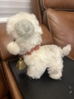 Hamanaka Japan Stuffed Animal Plush Dog White/Gray w/ Bell Collar — photo 2