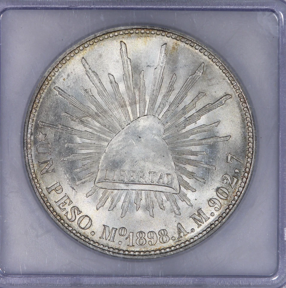 1898 Mo, AM Mexico Peso ICG MS65 Restrike - Image 3 of 4