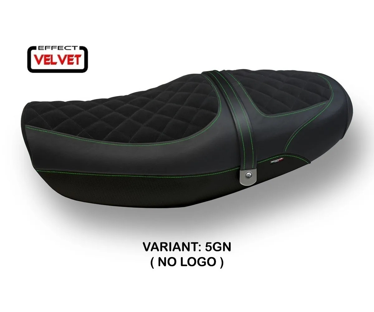 Seat saddle cover Natal Black Velvet Green TPZ KAWASAKI Z 900 RS 2018 2026 gU