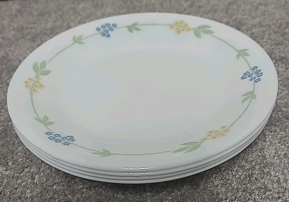 Corelle Meadow Garden 6.5" Bread Plates (Lot of 4) Blue Yellow Flowers NEW USA - Image 2 of 4