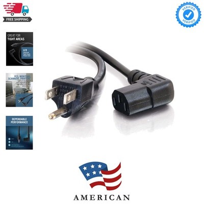 6FT  90 Degree Replacement AC Power Cord - Durable Power Cable for TV, Comput...