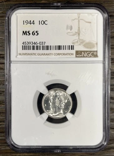1944 Mercury Silver Dime NGC MS-65 10c Silver Uncirculated Coin