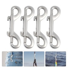 4Pcs Heavy Duty Double Ended Bolt Hook Durable Metal Snap Hooks Silver