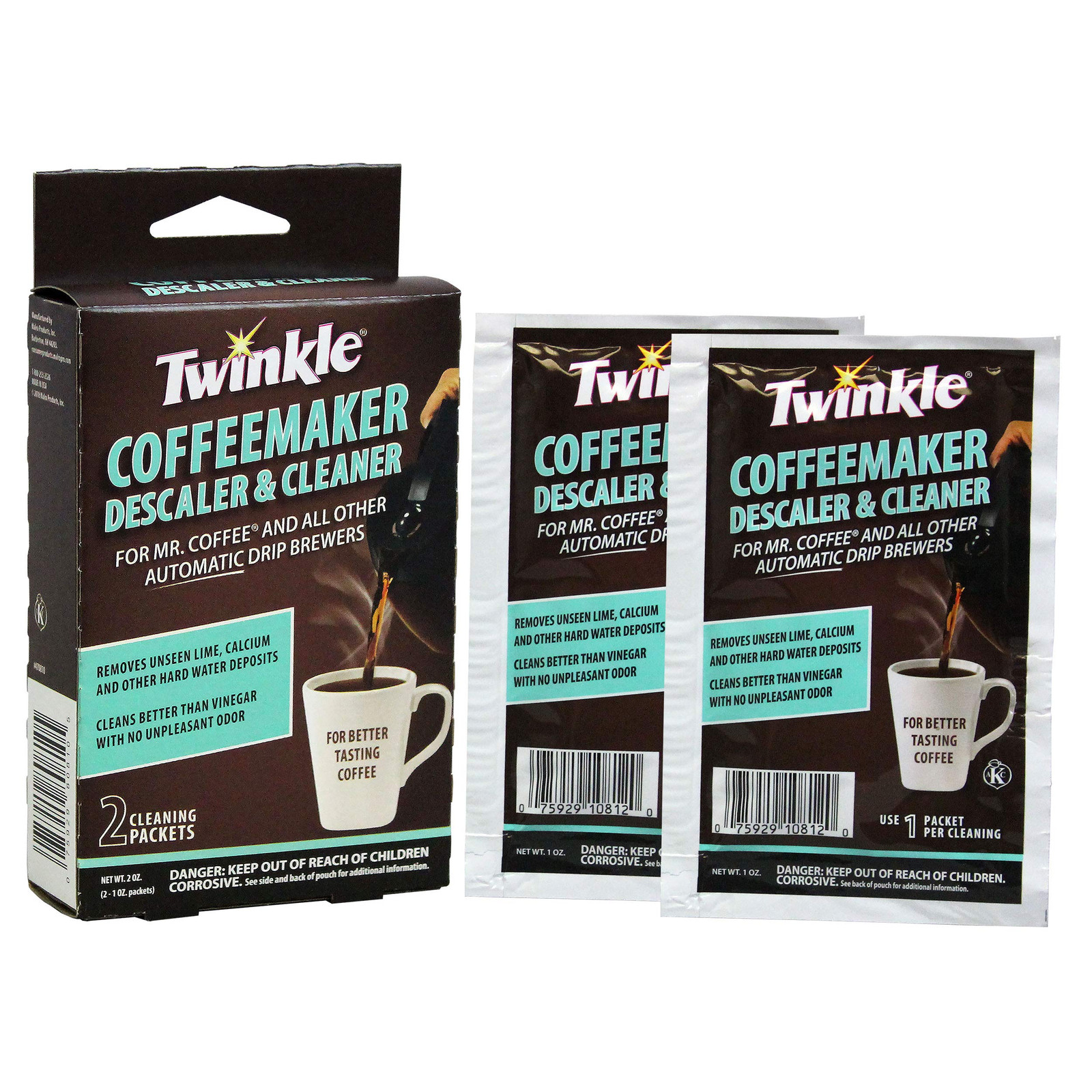Coffeemaker Cleaner & Descaler by Twinkle, Compatible with Mr. Coffee, Set of 4