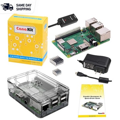Complete Raspberry Pi 3 B+ Bundle: 1.4GHz CPU, Aluminum Heat Sinks & Setup Guide