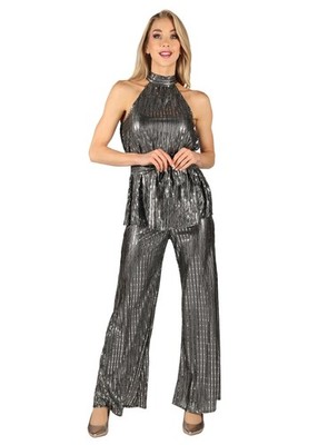 Disco Diva Dress silber - Eleganz mit reichlich Glanz: zweiteiliges Outfit zum